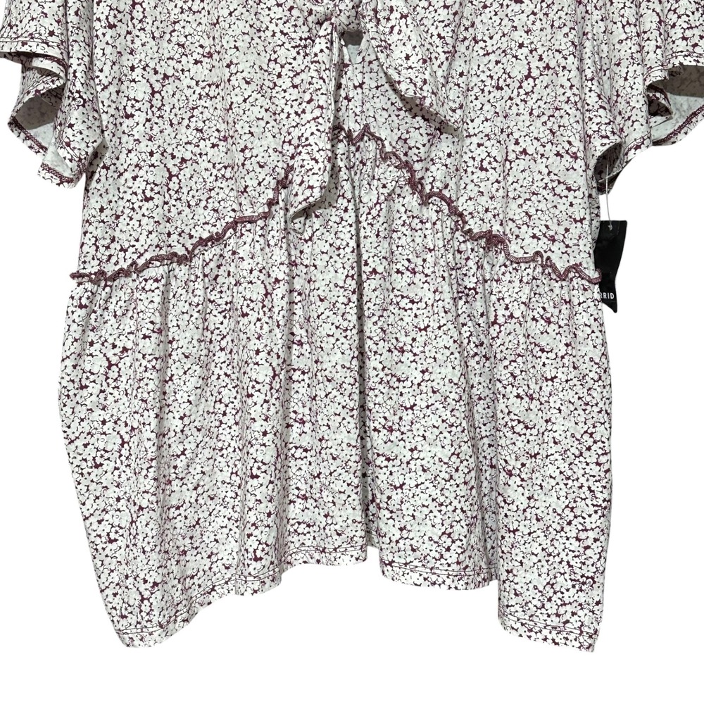 Torrid Heritage Jersey V-Neck Tie Front Top Blossom Floral 100% Cotton 3X NEW - Picture 5 of 9